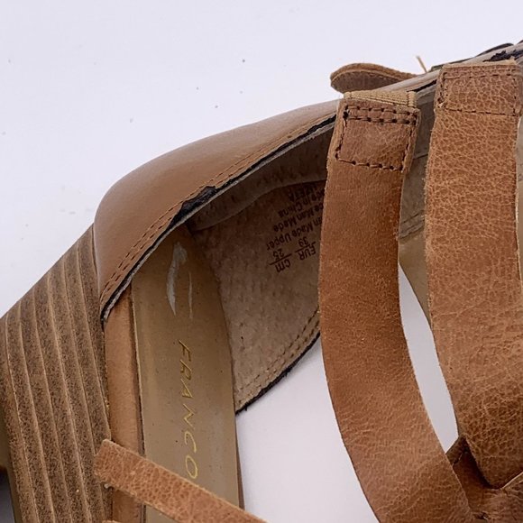 Franco Sarto Uzeta Sandals Cognac Gladiator Wedge Size 8 - Picture 9 of 14